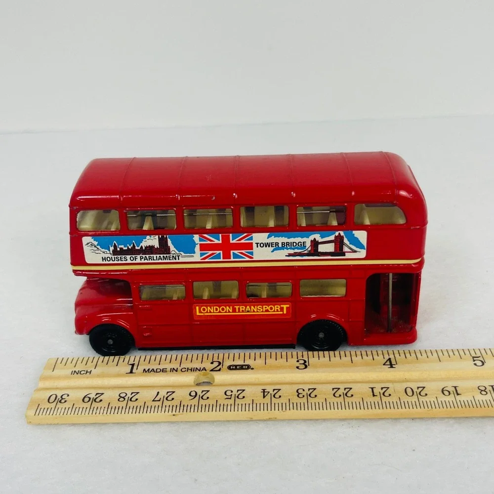 Vintage Red London Double Decker Bus Diecast London Transport Route 12 Souvenir